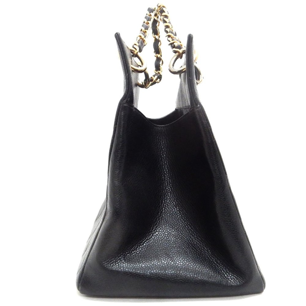 PRISTINE! CHANEL BLACK CAVIAR SKIN TOTE BAG!! WOW! - Picture 6 of 13